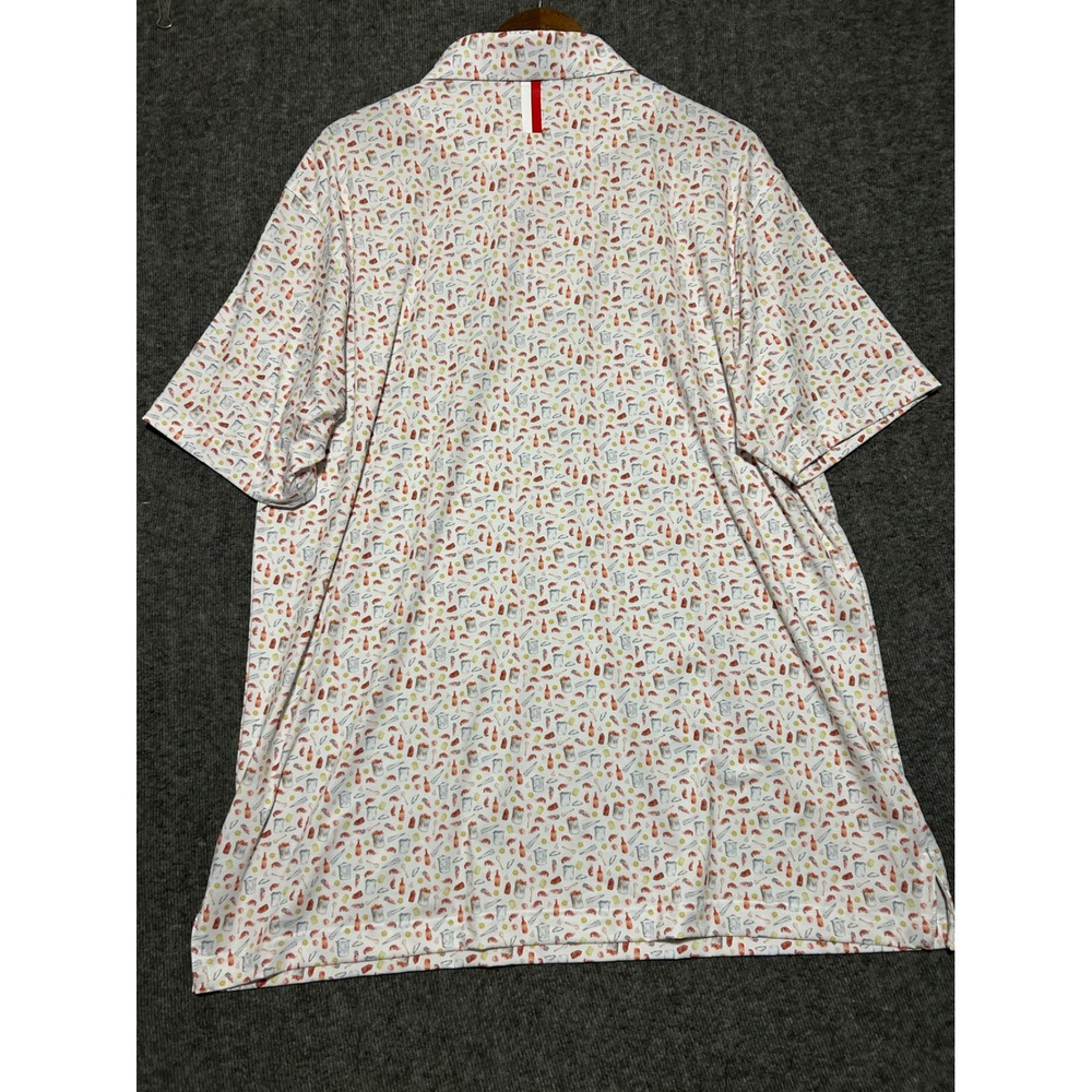 Rhoback polo shirt mens AOP crawfish kitchen stretch performance 2XL - Picture 3 of 6